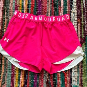 Hot pink under armor shorts